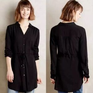 HD in Paris Anthropology Carmina black shirt dress Drawstring Tunic Dress Small